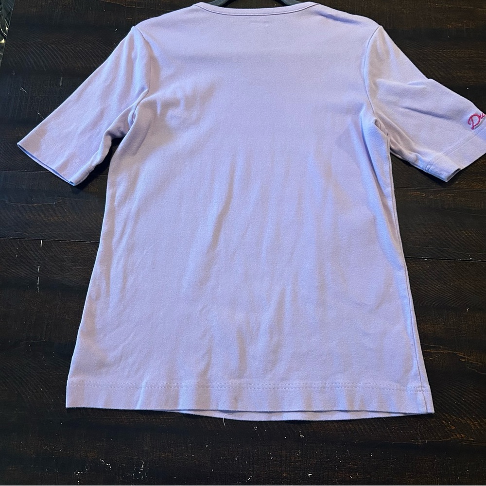 Duluth Lilac Short Sleeve Tee with Embroidered Veggie Detail - Picture 2 of 7